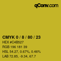 Color code: CMYK 0 / 8 / 80 / 23 | qconv.com