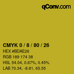 颜色代码: CMYK 0 / 8 / 80 / 26 | qconv.com