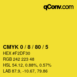 Color code: CMYK 0 / 8 / 80 / 5 | qconv.com