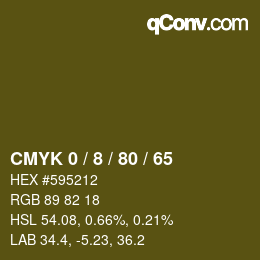 カラーコード: CMYK 0 / 8 / 80 / 65 | qconv.com