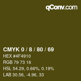 Color code: CMYK 0 / 8 / 80 / 69 | qconv.com