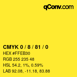 Color code: CMYK 0 / 8 / 81 / 0 | qconv.com