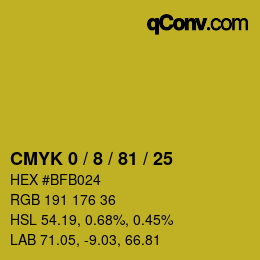 Color code: CMYK 0 / 8 / 81 / 25 | qconv.com