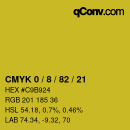 Farbcode: CMYK 0 / 8 / 82 / 21 | qconv.com