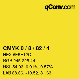 カラーコード: CMYK 0 / 8 / 82 / 4 | qconv.com
