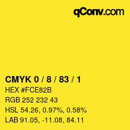 Color code: CMYK 0 / 8 / 83 / 1 | qconv.com