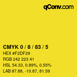 Color code: CMYK 0 / 8 / 83 / 5 | qconv.com
