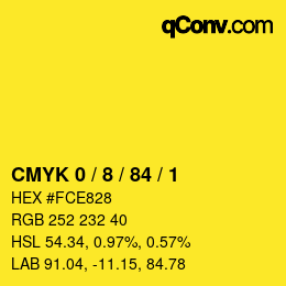 Color code: CMYK 0 / 8 / 84 / 1 | qconv.com