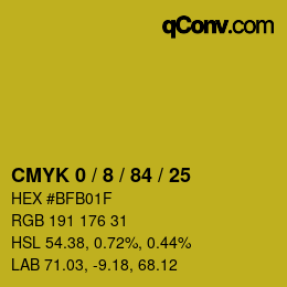 Color code: CMYK 0 / 8 / 84 / 25 | qconv.com