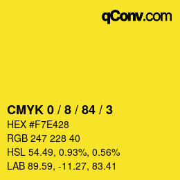 Color code: CMYK 0 / 8 / 84 / 3 | qconv.com