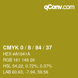 カラーコード: CMYK 0 / 8 / 84 / 37 | qconv.com