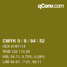 Color code: CMYK 0 / 8 / 84 / 52 | qconv.com