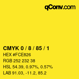 Color code: CMYK 0 / 8 / 85 / 1 | qconv.com