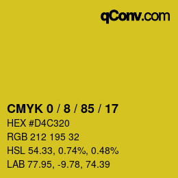 Color code: CMYK 0 / 8 / 85 / 17 | qconv.com