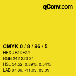 Color code: CMYK 0 / 8 / 86 / 5 | qconv.com