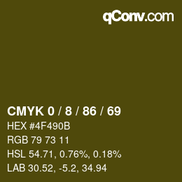 Color code: CMYK 0 / 8 / 86 / 69 | qconv.com