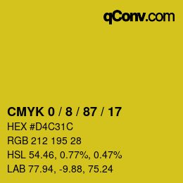 Color code: CMYK 0 / 8 / 87 / 17 | qconv.com