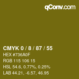 カラーコード: CMYK 0 / 8 / 87 / 55 | qconv.com