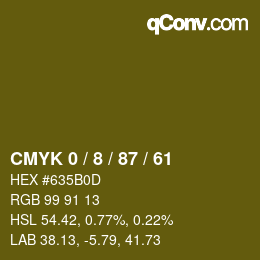 カラーコード: CMYK 0 / 8 / 87 / 61 | qconv.com