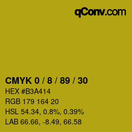 カラーコード: CMYK 0 / 8 / 89 / 30 | qconv.com