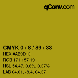 颜色代码: CMYK 0 / 8 / 89 / 33 | qconv.com