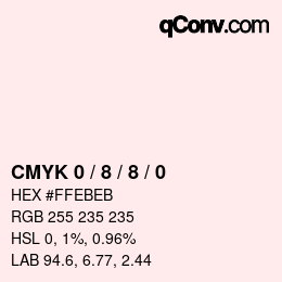 Code couleur: CMYK 0 / 8 / 8 / 0 | qconv.com