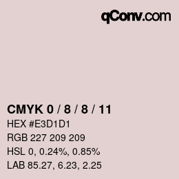 カラーコード: CMYK 0 / 8 / 8 / 11 | qconv.com