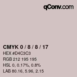 カラーコード: CMYK 0 / 8 / 8 / 17 | qconv.com