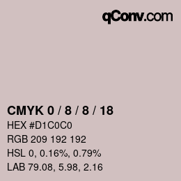 Farbcode: CMYK 0 / 8 / 8 / 18 | qconv.com