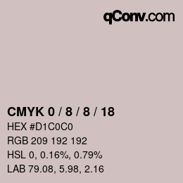 カラーコード: CMYK 0 / 8 / 8 / 18 | qconv.com