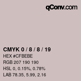 Farbcode: CMYK 0 / 8 / 8 / 19 | qconv.com