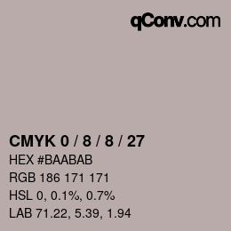 Farbcode: CMYK 0 / 8 / 8 / 27 | qconv.com