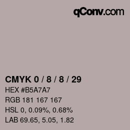 カラーコード: CMYK 0 / 8 / 8 / 29 | qconv.com