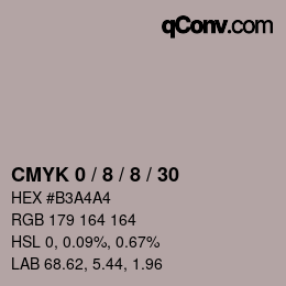 Farbcode: CMYK 0 / 8 / 8 / 30 | qconv.com