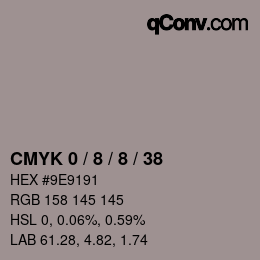 カラーコード: CMYK 0 / 8 / 8 / 38 | qconv.com