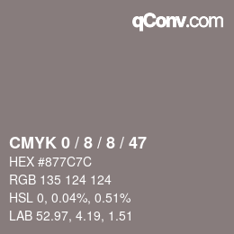 Color code: CMYK 0 / 8 / 8 / 47 | qconv.com