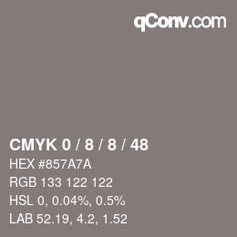 Color code: CMYK 0 / 8 / 8 / 48 | qconv.com