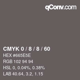 Color code: CMYK 0 / 8 / 8 / 60 | qconv.com