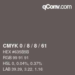 Farbcode: CMYK 0 / 8 / 8 / 61 | qconv.com