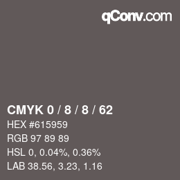 Color code: CMYK 0 / 8 / 8 / 62 | qconv.com