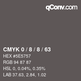Color code: CMYK 0 / 8 / 8 / 63 | qconv.com