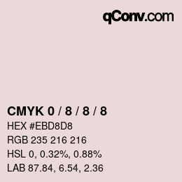 カラーコード: CMYK 0 / 8 / 8 / 8 | qconv.com