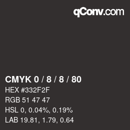 Farbcode: CMYK 0 / 8 / 8 / 80 | qconv.com