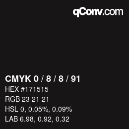 Color code: CMYK 0 / 8 / 8 / 91 | qconv.com