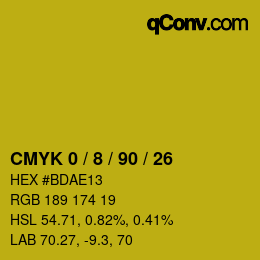 Color code: CMYK 0 / 8 / 90 / 26 | qconv.com