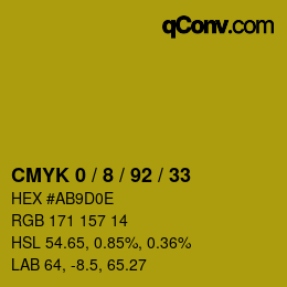 Farbcode: CMYK 0 / 8 / 92 / 33 | qconv.com