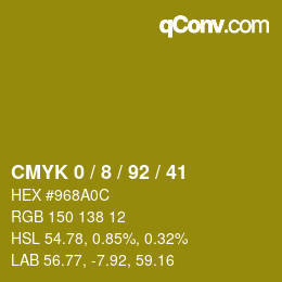 Farbcode: CMYK 0 / 8 / 92 / 41 | qconv.com