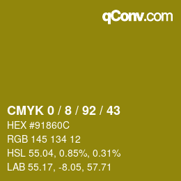 Color code: CMYK 0 / 8 / 92 / 43 | qconv.com