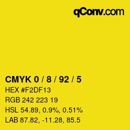 Color code: CMYK 0 / 8 / 92 / 5 | qconv.com