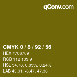 Color code: CMYK 0 / 8 / 92 / 56 | qconv.com